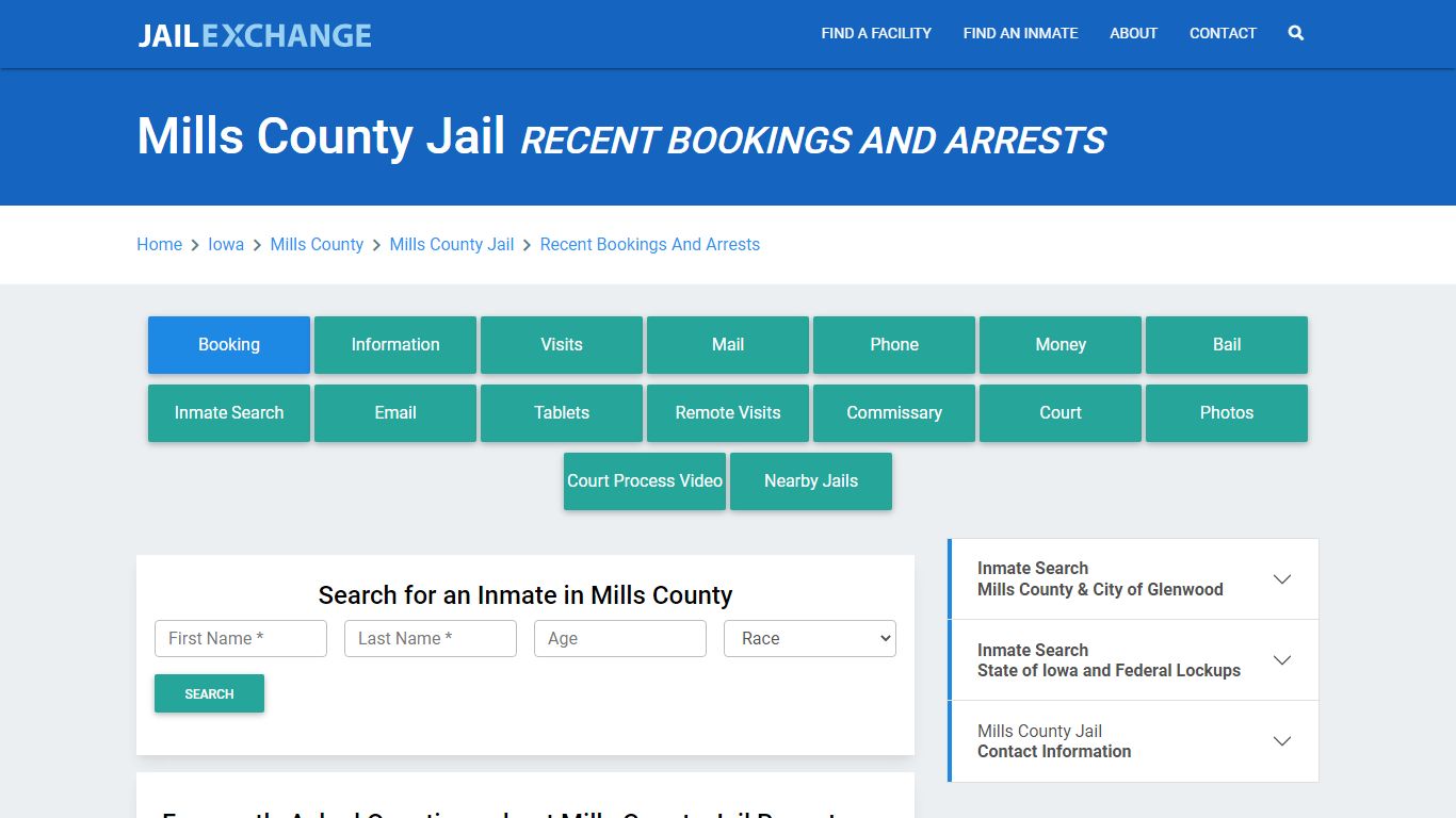 Mills County Jail IA Recent Arrests and Bookings - Jail Exchange